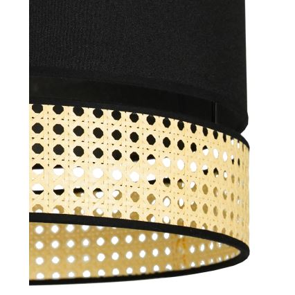 Duolla - Surface-mounted chandelier DOUBLE RATTAN 1xE27/15W/230V d. 40 cm black/beige