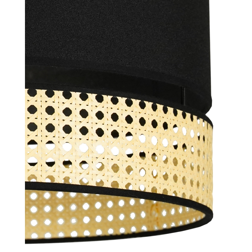 Duolla - Surface-mounted chandelier DOUBLE RATTAN 1xE27/15W/230V d. 40 cm black/beige