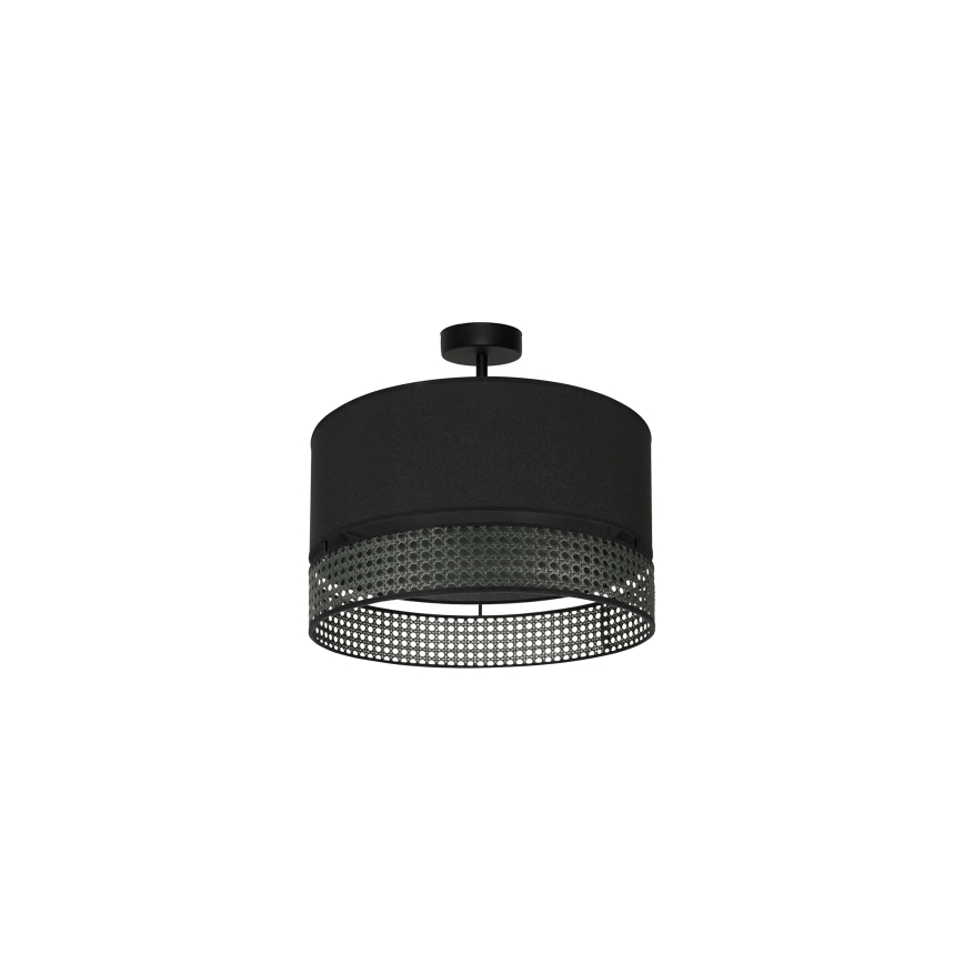 Duolla - Surface-mounted chandelier DOUBLE RATTAN 1xE27/15W/230V d. 40 cm black