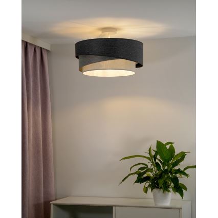 Duolla - Surface-mounted chandelier KOBO 1xE27/15W/230V d. 45 cm grey/white