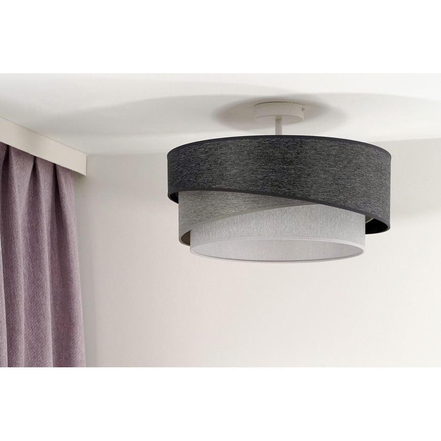 Duolla - Surface-mounted chandelier KOBO 1xE27/15W/230V d. 45 cm grey/white