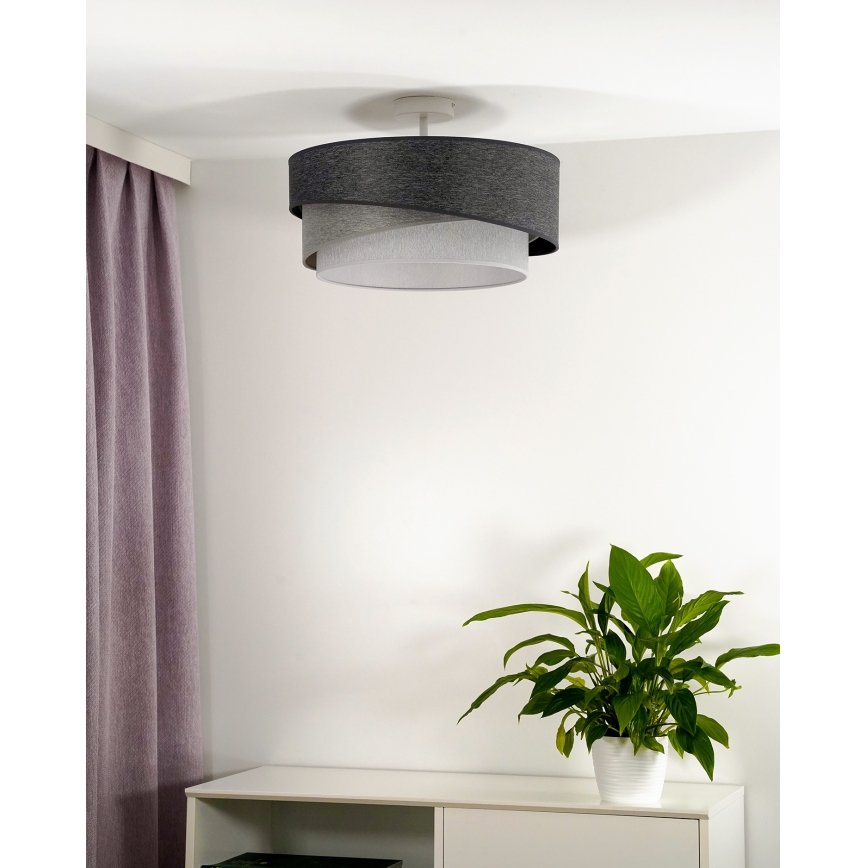 Duolla - Surface-mounted chandelier KOBO 1xE27/15W/230V d. 45 cm grey/white