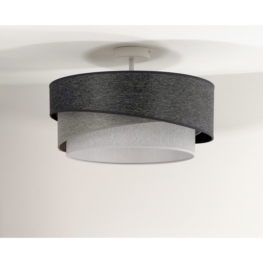 Duolla - Surface-mounted chandelier KOBO 1xE27/15W/230V d. 45 cm grey/white