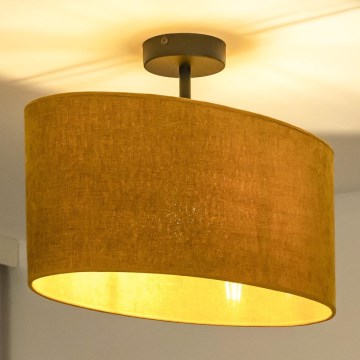 Duolla - Surface-mounted chandelier OVAL 1xE27/15W/230V brown