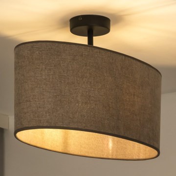Duolla - Surface-mounted chandelier OVAL 1xE27/15W/230V brown