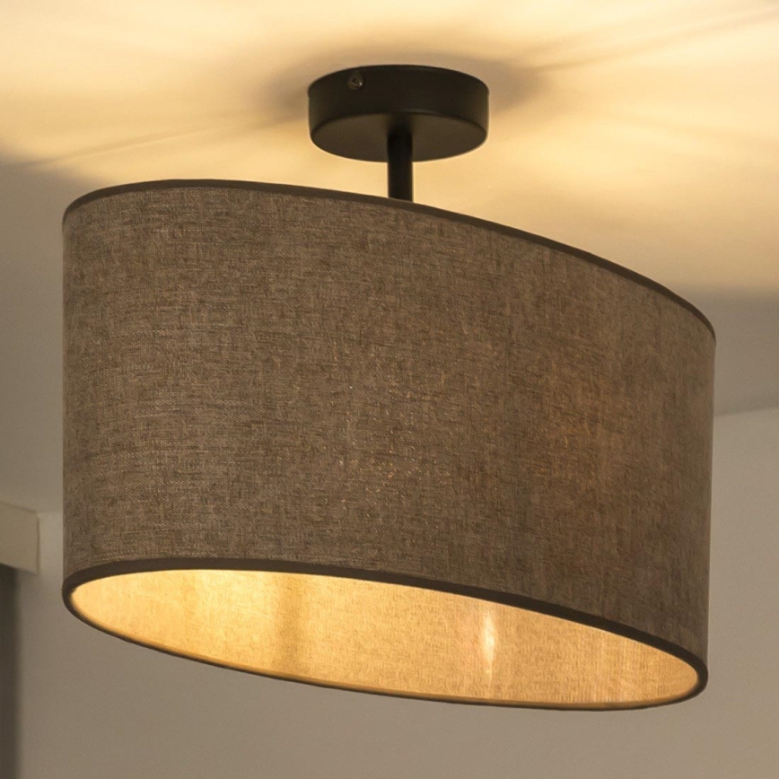 Duolla - Surface-mounted chandelier OVAL 1xE27/15W/230V brown
