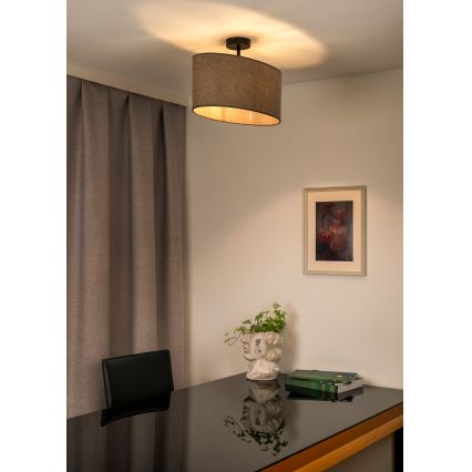 Duolla - Surface-mounted chandelier OVAL 1xE27/15W/230V brown