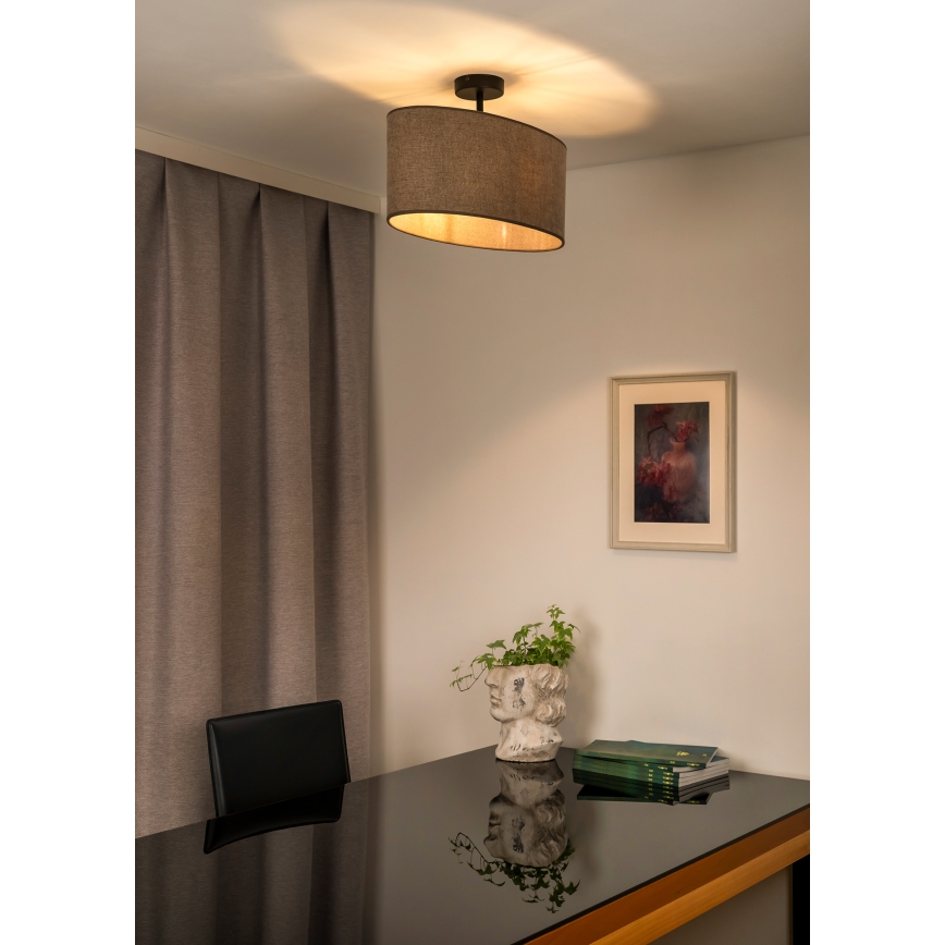 Duolla - Surface-mounted chandelier OVAL 1xE27/15W/230V brown