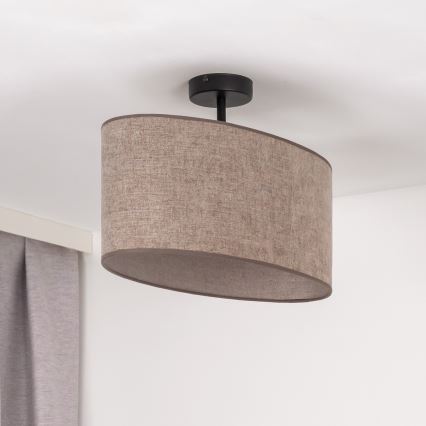 Duolla - Surface-mounted chandelier OVAL 1xE27/15W/230V brown
