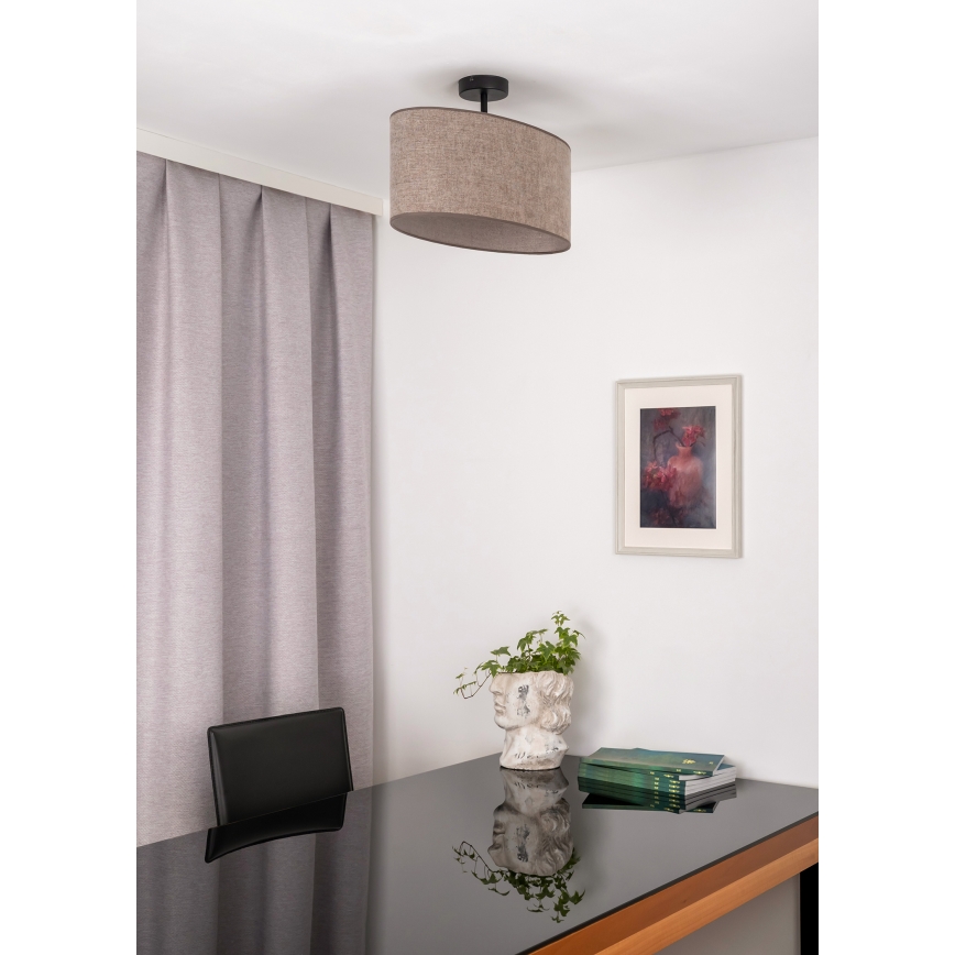 Duolla - Surface-mounted chandelier OVAL 1xE27/15W/230V brown