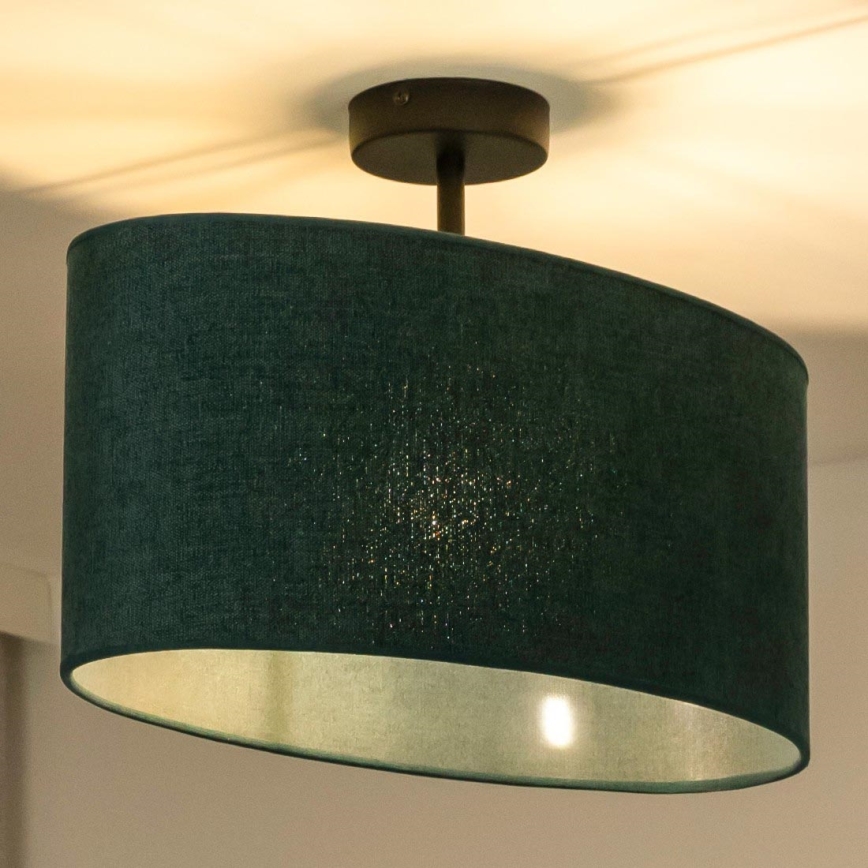 Duolla - Surface-mounted chandelier OVAL 1xE27/15W/230V green