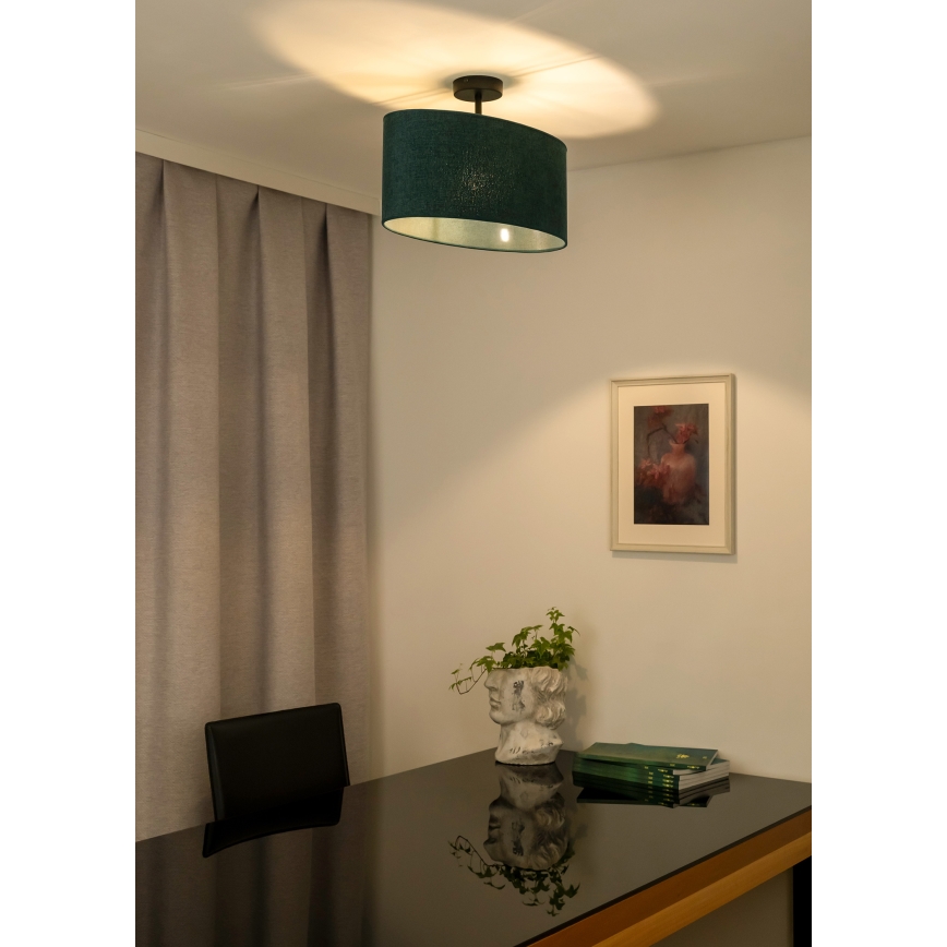Duolla - Surface-mounted chandelier OVAL 1xE27/15W/230V green