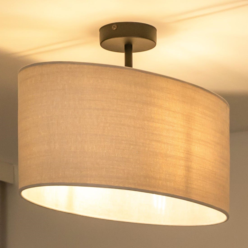 Duolla - Surface-mounted chandelier OVAL 1xE27/15W/230V grey