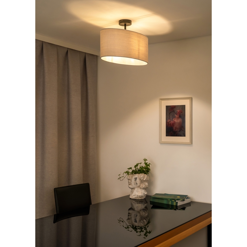 Duolla - Surface-mounted chandelier OVAL 1xE27/15W/230V grey
