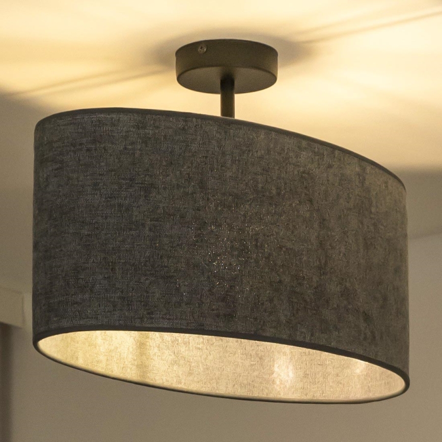 Duolla - Surface-mounted chandelier OVAL 1xE27/15W/230V grey