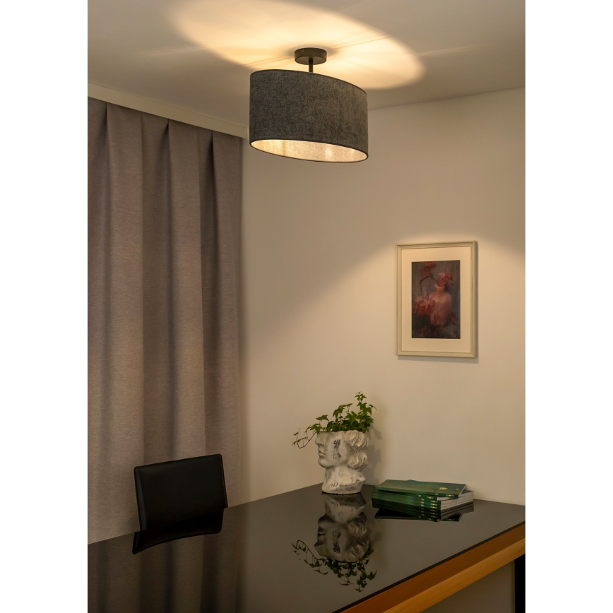 Duolla - Surface-mounted chandelier OVAL 1xE27/15W/230V grey