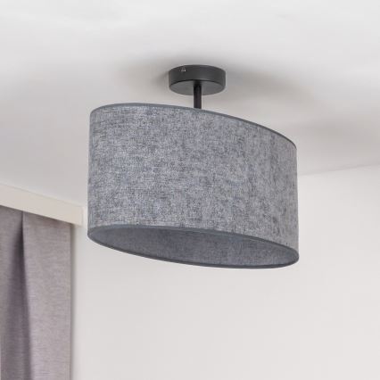 Duolla - Surface-mounted chandelier OVAL 1xE27/15W/230V grey