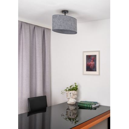 Duolla - Surface-mounted chandelier OVAL 1xE27/15W/230V grey