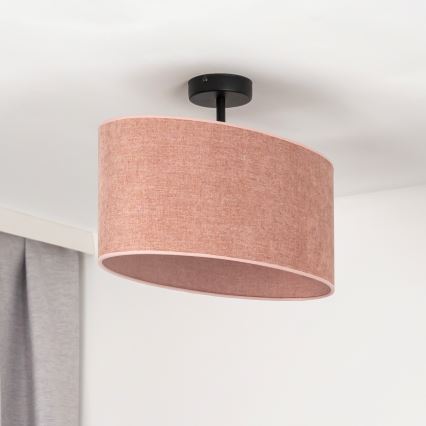 Duolla - Surface-mounted chandelier OVAL 1xE27/15W/230V pink