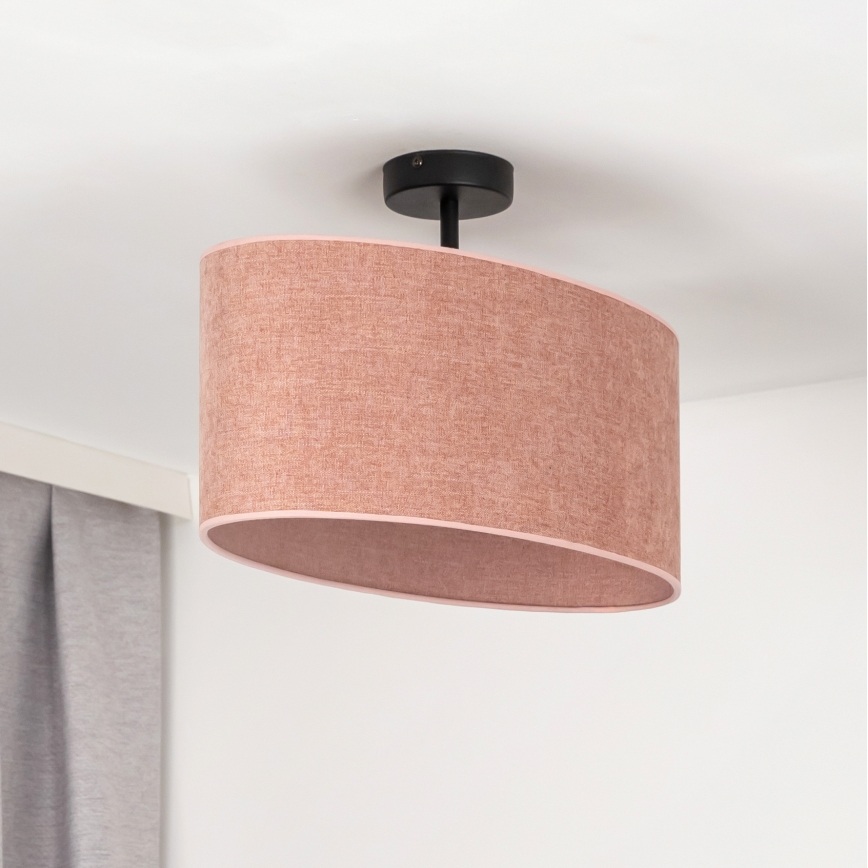 Duolla - Surface-mounted chandelier OVAL 1xE27/15W/230V pink