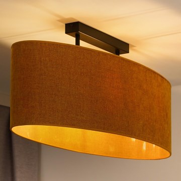Duolla - Surface-mounted chandelier OVAL 2xE27/15W/230V brown