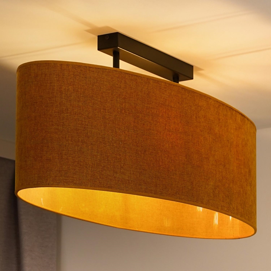 Duolla - Surface-mounted chandelier OVAL 2xE27/15W/230V brown