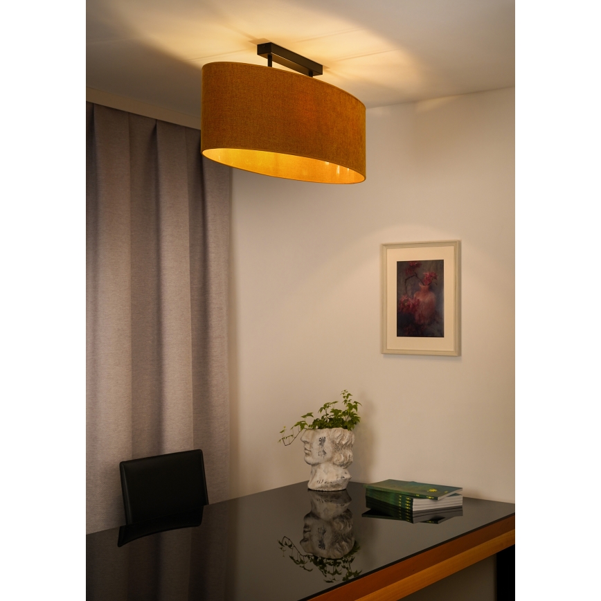 Duolla - Surface-mounted chandelier OVAL 2xE27/15W/230V brown