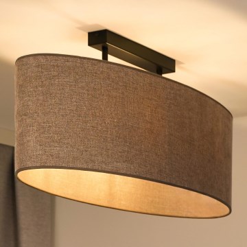 Duolla - Surface-mounted chandelier OVAL 2xE27/15W/230V brown