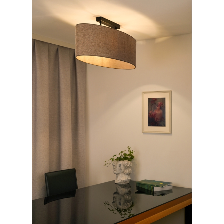 Duolla - Surface-mounted chandelier OVAL 2xE27/15W/230V brown