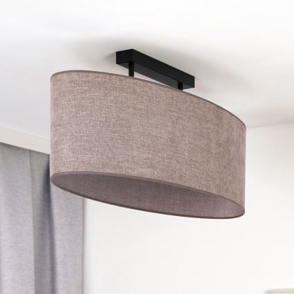 Duolla - Surface-mounted chandelier OVAL 2xE27/15W/230V brown