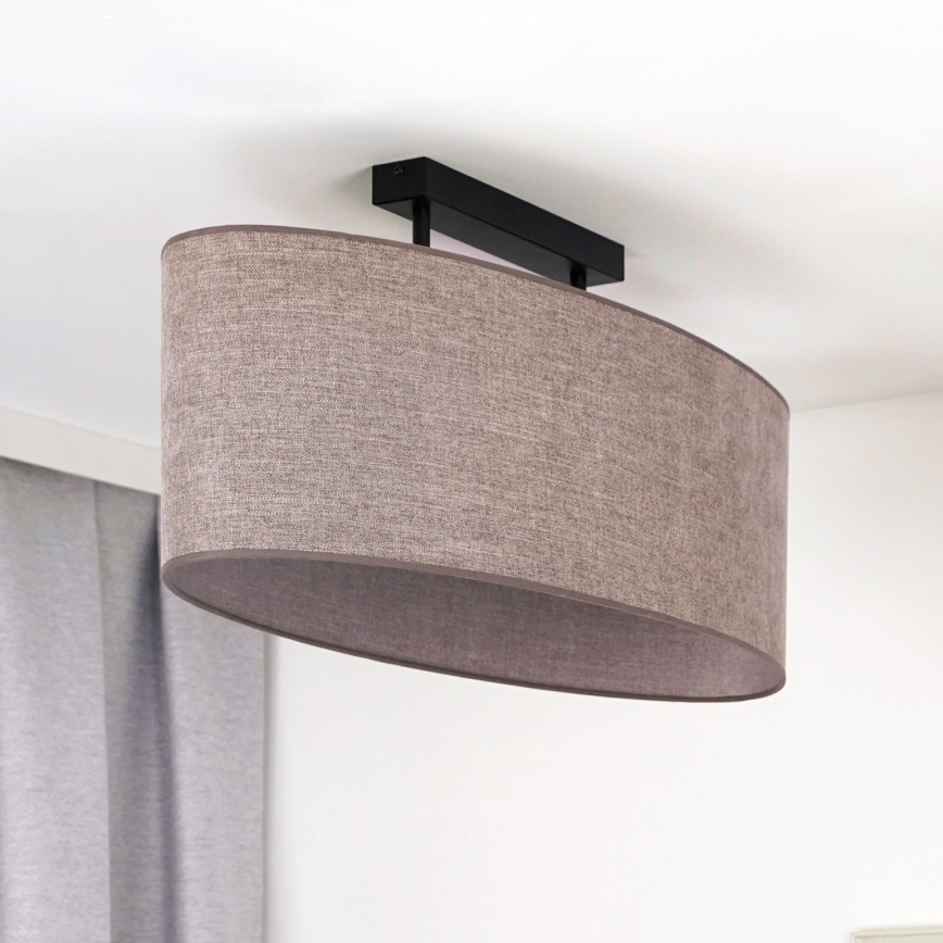 Duolla - Surface-mounted chandelier OVAL 2xE27/15W/230V brown
