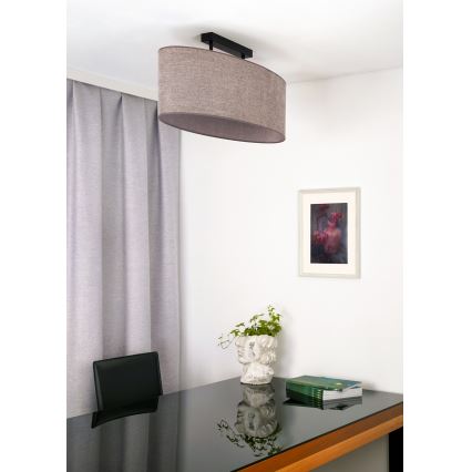 Duolla - Surface-mounted chandelier OVAL 2xE27/15W/230V brown