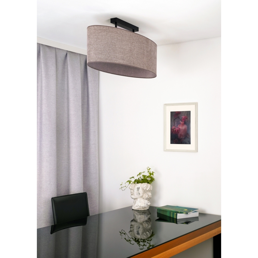 Duolla - Surface-mounted chandelier OVAL 2xE27/15W/230V brown