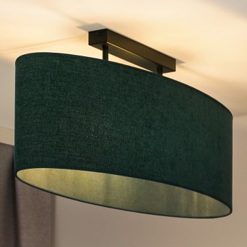 Duolla - Surface-mounted chandelier OVAL 2xE27/15W/230V green