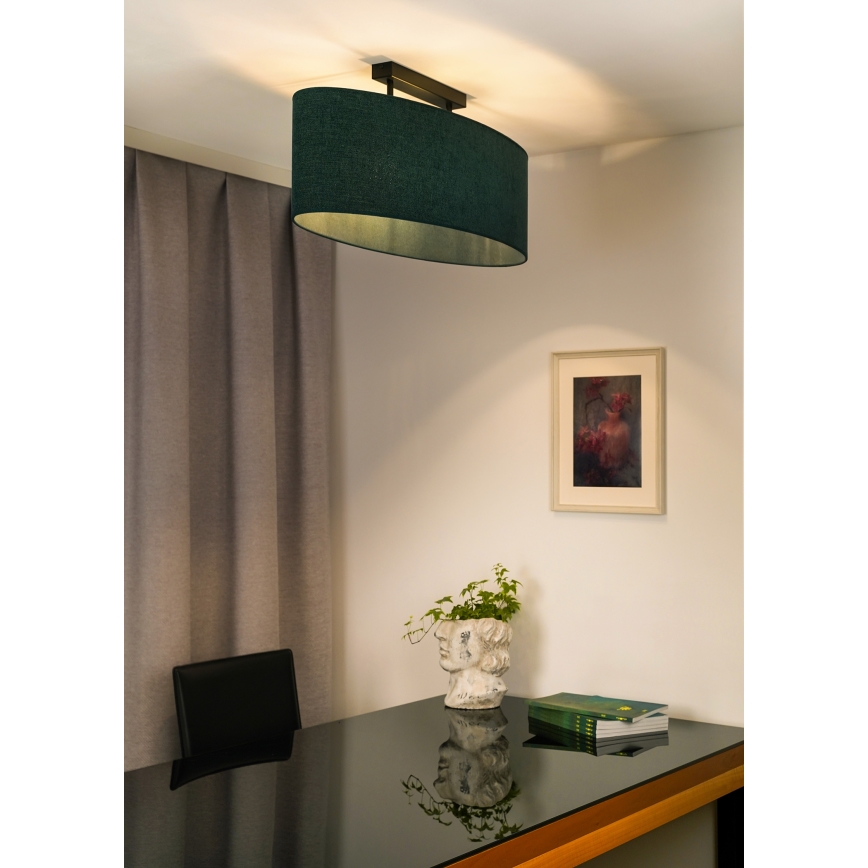 Duolla - Surface-mounted chandelier OVAL 2xE27/15W/230V green