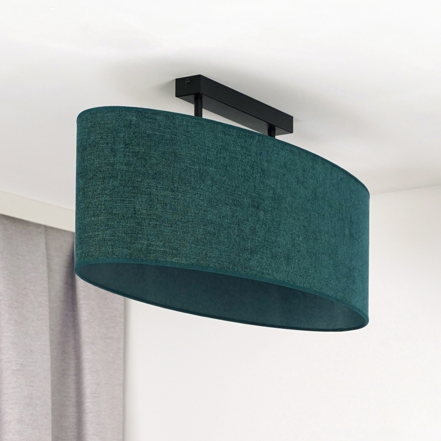 Duolla - Surface-mounted chandelier OVAL 2xE27/15W/230V green