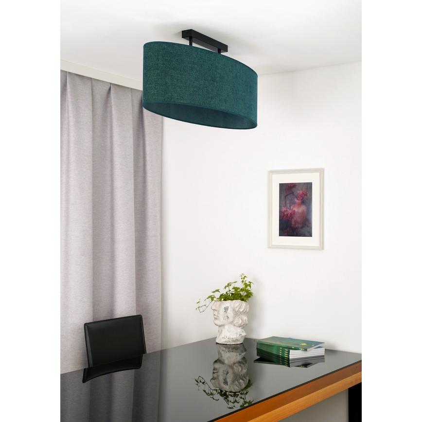 Duolla - Surface-mounted chandelier OVAL 2xE27/15W/230V green