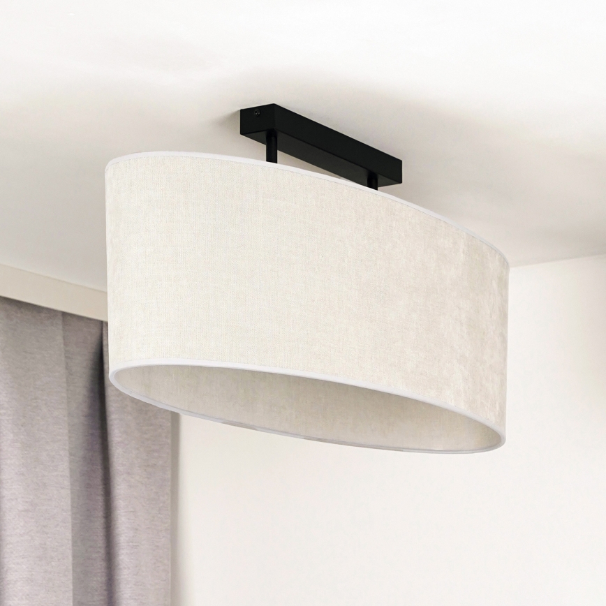 Duolla - Surface-mounted chandelier OVAL 2xE27/15W/230V grey