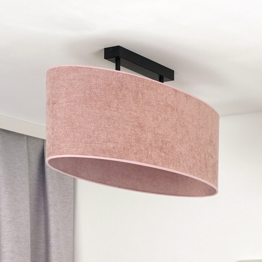 Duolla - Surface-mounted chandelier OVAL 2xE27/15W/230V pink