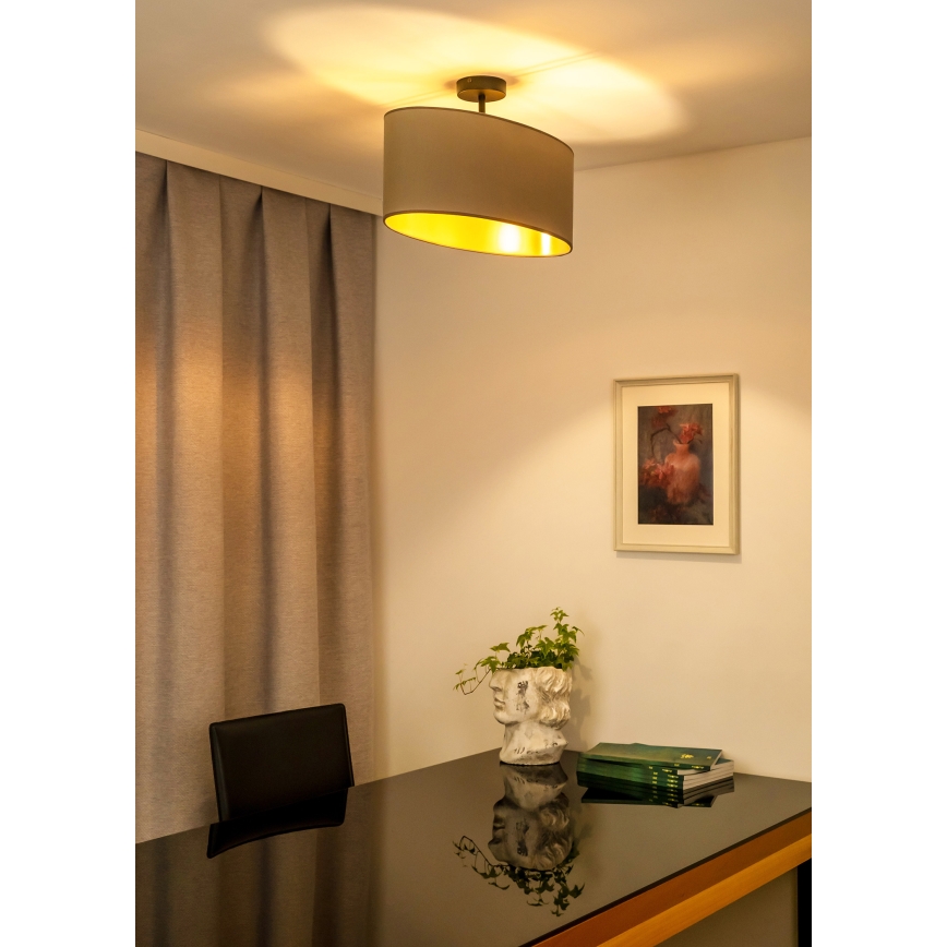 Duolla - Surface-mounted chandelier OVAL VEGAN 1xE27/15W/230V beige