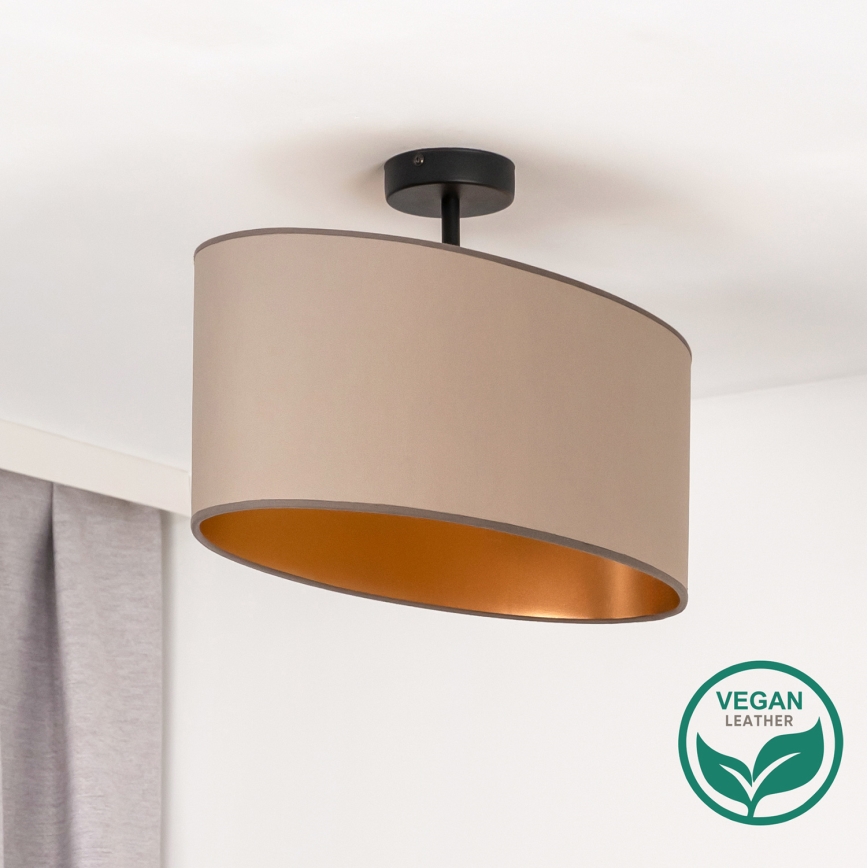 Duolla - Surface-mounted chandelier OVAL VEGAN 1xE27/15W/230V beige