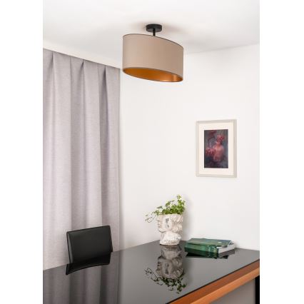 Duolla - Surface-mounted chandelier OVAL VEGAN 1xE27/15W/230V beige