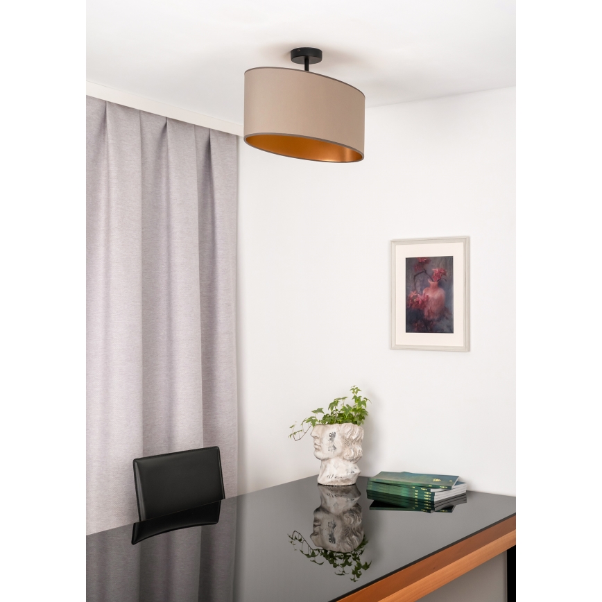 Duolla - Surface-mounted chandelier OVAL VEGAN 1xE27/15W/230V beige