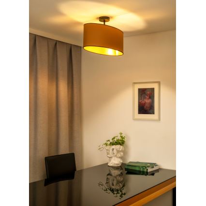 Duolla - Surface-mounted chandelier OVAL VEGAN 1xE27/15W/230V brown