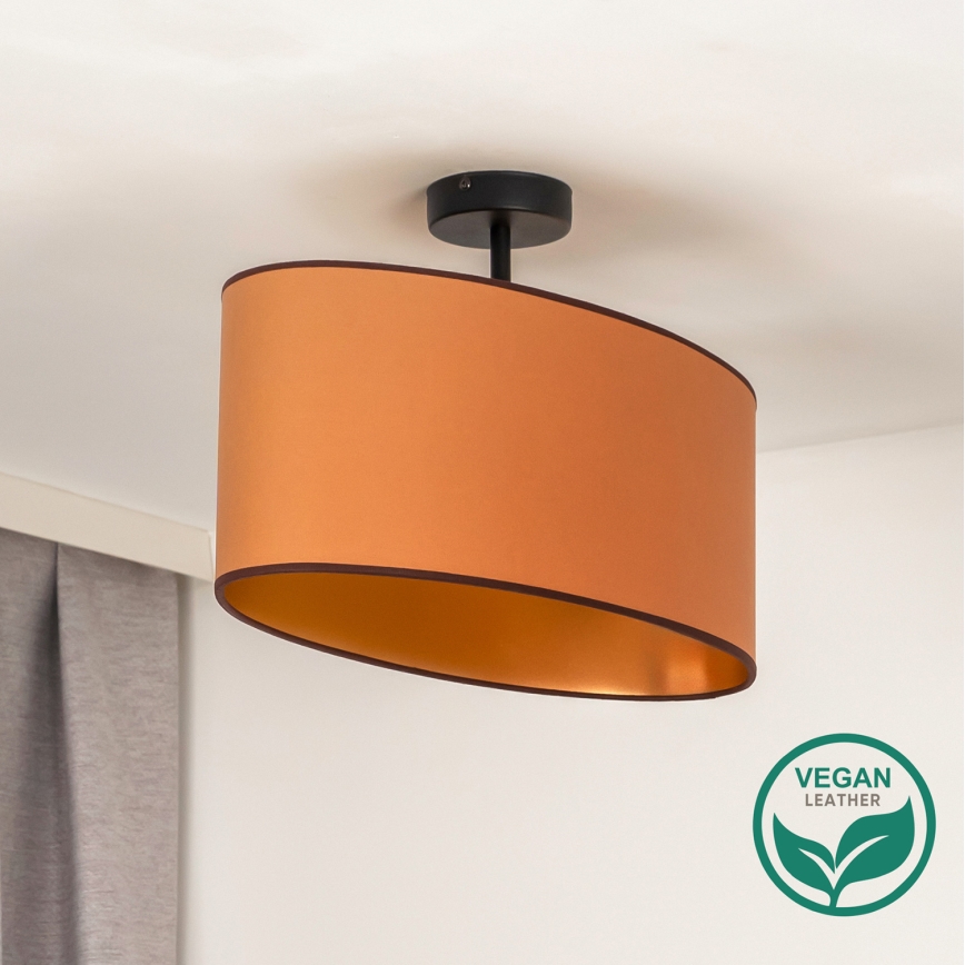 Duolla - Surface-mounted chandelier OVAL VEGAN 1xE27/15W/230V brown