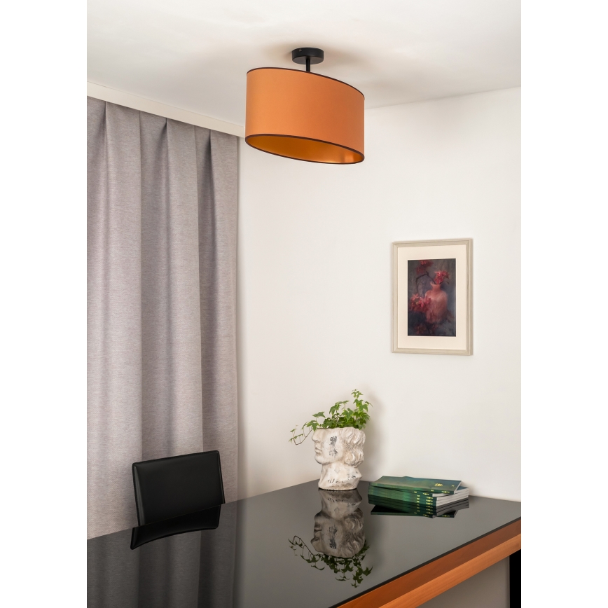 Duolla - Surface-mounted chandelier OVAL VEGAN 1xE27/15W/230V brown