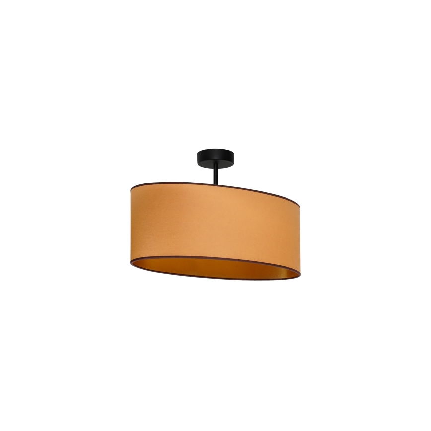 Duolla - Surface-mounted chandelier OVAL VEGAN 1xE27/15W/230V brown