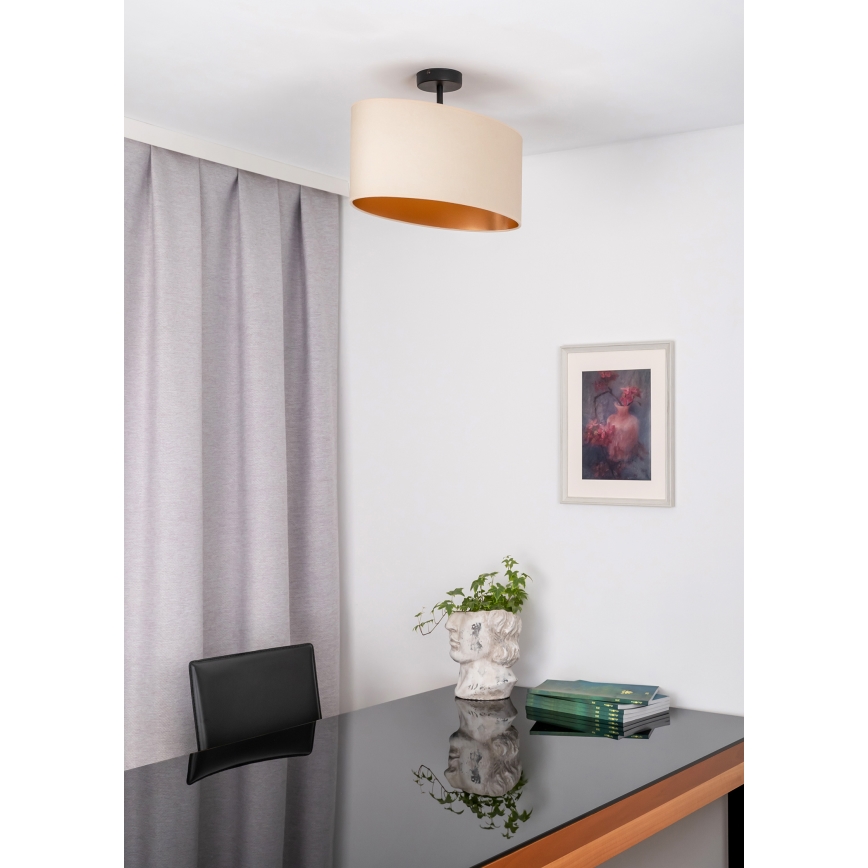 Duolla - Surface-mounted chandelier OVAL VEGAN 1xE27/15W/230V creamy