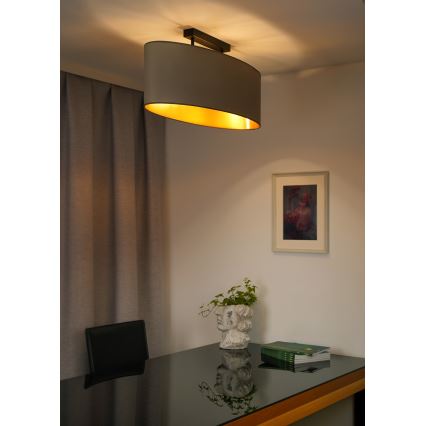 Duolla - Surface-mounted chandelier OVAL VEGAN 2xE27/15W/230V beige