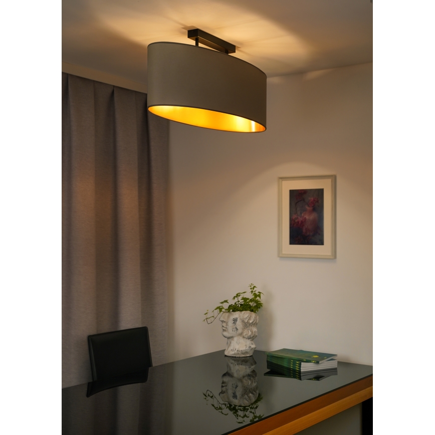 Duolla - Surface-mounted chandelier OVAL VEGAN 2xE27/15W/230V beige